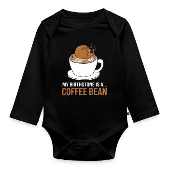 Barista Espresso Kaffee Koffein - Baby Bio-Langarm-Body - Schwarz - Vorne