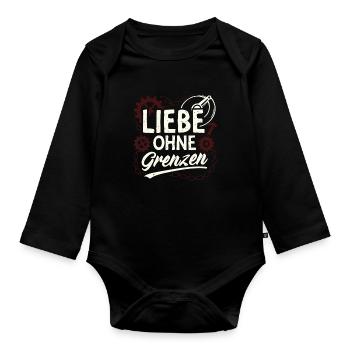 Liebe Ohne Grenzen Gear - Baby Bio-Langarm-Body - Schwarz - Vorne