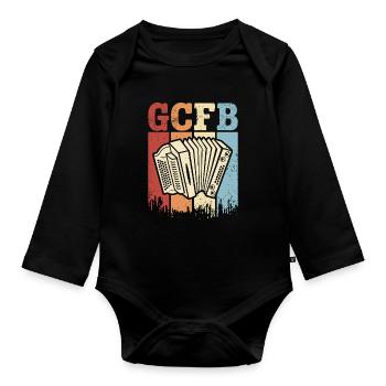 Styrian Accordion GCFB Accordion Squeezebox - Organic Longsleeve Baby Bodysuit - black - Front