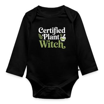 Klinische botanische Fachexpertenbekleidung - Baby Bio-Langarm-Body - Schwarz - Vorne