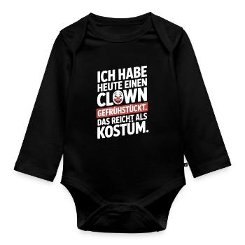 Clown Breakfast Carnival Clown Costume Replacement - Organic Longsleeve Baby Bodysuit - black - Front