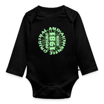 Freizeit 1981 - Baby Bio-Langarm-Body - Schwarz - Vorne