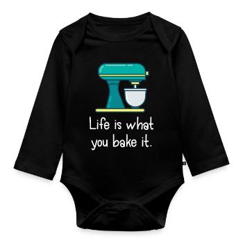La vie, c’est ce que tu fais - Body Bébé bio manches longues - noir - Devant