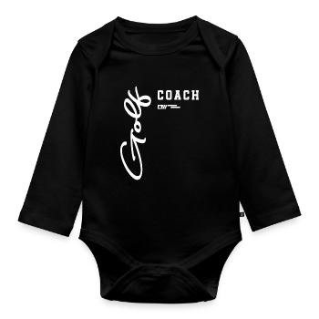 Golf Coach Classic Course Design for Instructors - Organic Longsleeve Baby Bodysuit - black - Front