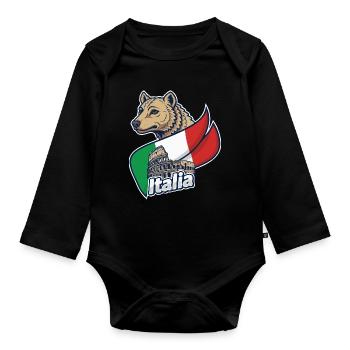 Loup italien avec Colisée - Body Bébé bio manches longues - noir - Devant