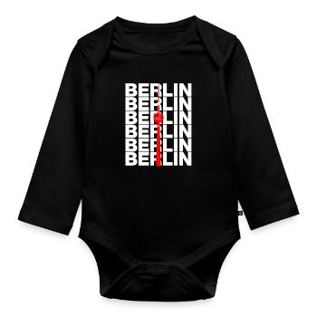 BERLIN TV TOWER, ALEX LANDMARK DIT IS BERLIN - Organic Longsleeve Baby Bodysuit - black - Front
