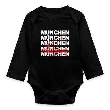 MÜNCHEN SKYLINE STACK – MIA SAN MUNICH - Baby Bio-Langarm-Body - Schwarz - Vorne