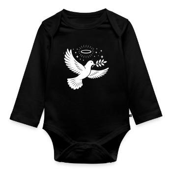 Dove Holy Christian - Organic Longsleeve Baby Bodysuit - black - Front