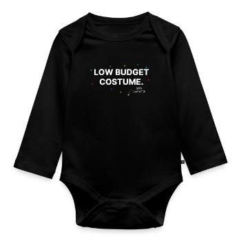 Low Budget Kostüm mit Konfetti | Anti Karneval - Baby Bio-Langarm-Body - Schwarz - Vorne