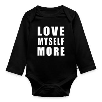 Love Myself More - Baby Bio-Langarm-Body - Schwarz - Vorne