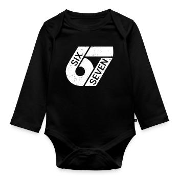 Six Seven Meme - Baby Bio-Langarm-Body - Schwarz - Vorne