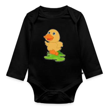 Duck Jogger Jogging Sport - Organic Longsleeve Baby Bodysuit - black - Front