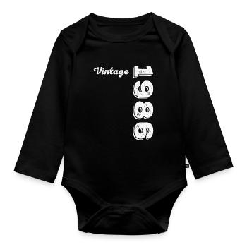 1986 Vintage Retro Geburtstagsgeschenk - Baby Bio-Langarm-Body - Schwarz - Vorne