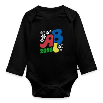 Don rétro Abitur ABI Blossoms 2026 - Body Bébé bio manches longues - noir - Devant