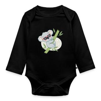 Koala Bambou Cool Lunettes Soleil - Body Bébé bio manches longues - noir - Devant