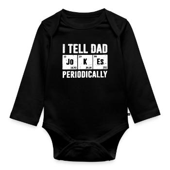 Je raconte des blagues de papa de temps en temps - Body Bébé bio manches longues - noir - Devant