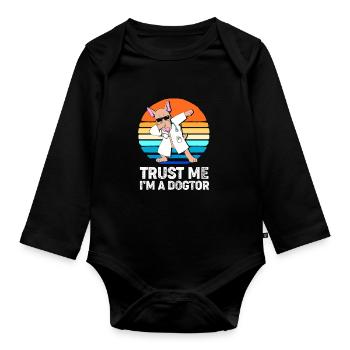 Vétérinaire Médecine vétérinaire Vétérinaire - Body Bébé bio manches longues - noir - Devant