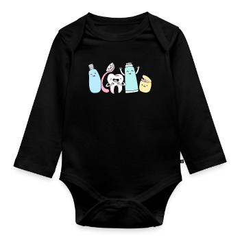 Rezeptionist Zahnarzt - Baby Bio-Langarm-Body - Schwarz - Vorne