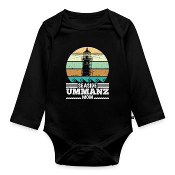 Ostsee Urlaub SEASIDE UMMANZ MOIN Lustiges - Baby Bio-Langarm-Body - Schwarz - Vorne