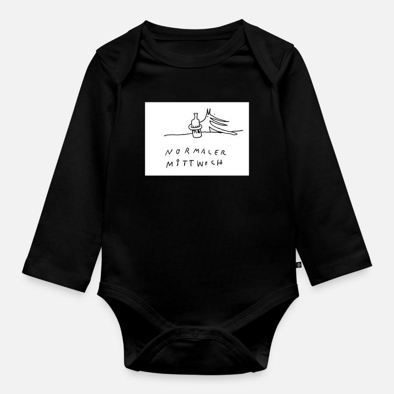 normaler_Mittwoch - Body Bébé bio manches longues - noir