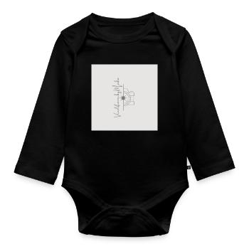 Photography Logo Star Flash - Organic Longsleeve Baby Bodysuit - black - Front