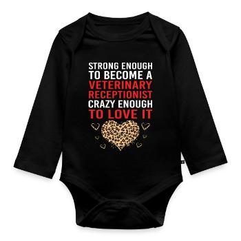Veterinarian, Secretary, Veterinarian, Receptionist - Organic Longsleeve Baby Bodysuit - black - Front