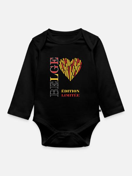 Heart Fries Limited Edition - Baby Bio-Langarm-Body - Schwarz