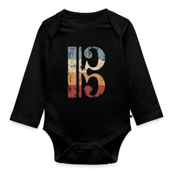 Alto clef, viola, viola, viola clef - Organic Longsleeve Baby Bodysuit - black - Front