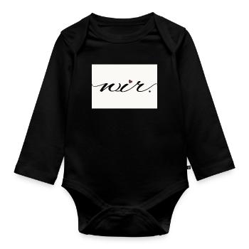 Nous. – Chemise Modern Love Statement - Body Bébé bio manches longues - noir - Devant