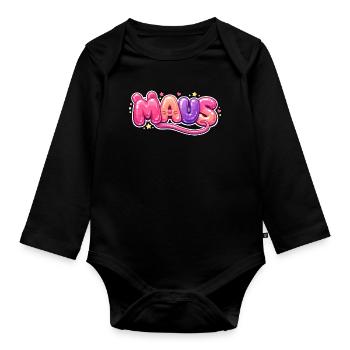 Karnevalsmaus Kostüm Lustig Karneval Köln Geschenk - Baby Bio-Langarm-Body - Schwarz - Vorne