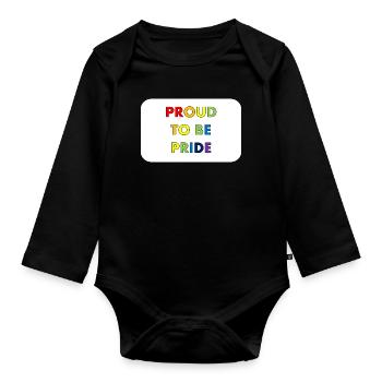 Proud to be Pride in rainbow style - Organic Longsleeve Baby Bodysuit - black - Front