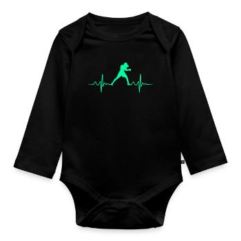 Boxen Boxen Herzschlag - Baby Bio-Langarm-Body - Schwarz - Vorne