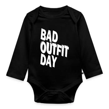Bad Outfit Day  - Baby Bio-Langarm-Body - Schwarz - Vorne