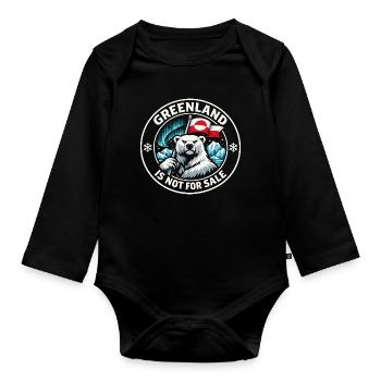 Cadeau d’ours polaire du drapeau du Groenland mignon - Body Bébé bio manches longues - noir - Devant