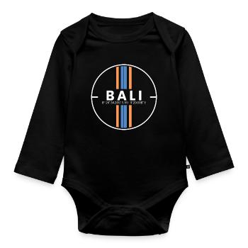 Coordonnées de l’île de Bali - Body Bébé bio manches longues - noir - Devant