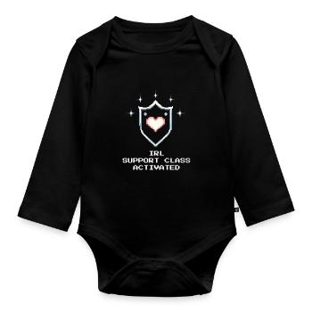 Support Klasse IRL | Sozialarbeit Stärke - Baby Bio-Langarm-Body - Schwarz - Vorne