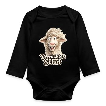 Motif de mouton fou - Body Bébé bio manches longues - noir - Devant