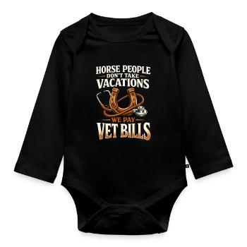 Horse People Equestrian Identity Barn - Organic Longsleeve Baby Bodysuit - black - Front