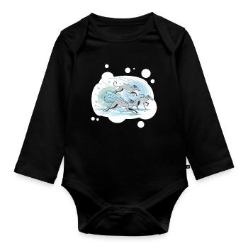 Windhunde - Baby Bio-Langarm-Body - Schwarz - Vorne