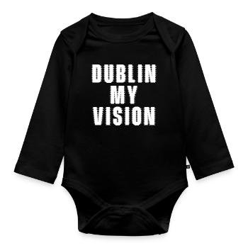 Dublin : Ma vision Saint Patrick - Body Bébé bio manches longues - noir - Devant