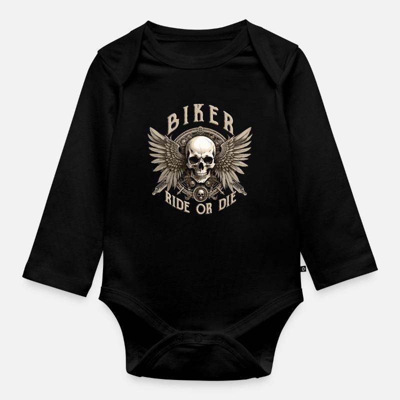 BIKER - Baby Bio-Langarm-Body - Schwarz