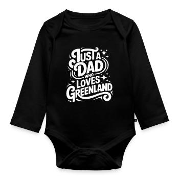 Juste un papa qui aime Greenland Grönland Fan - Body Bébé bio manches longues - noir - Devant