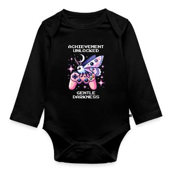 Douce obscurité déverrouillée | Goth doux - Body Bébé bio manches longues - noir - Devant