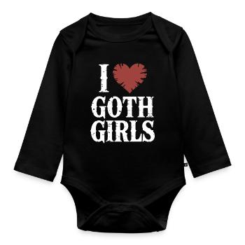 Ich liebe Goth Girls - Baby Bio-Langarm-Body - Schwarz - Vorne