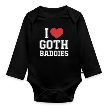 I Love Goth Baddies - Organic Longsleeve Baby Bodysuit - black - Front