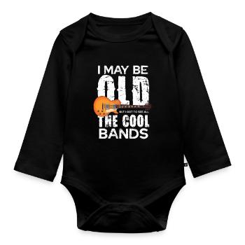 Alt aber Rock: Gitarre der Bands - Baby Bio-Langarm-Body - Schwarz - Vorne