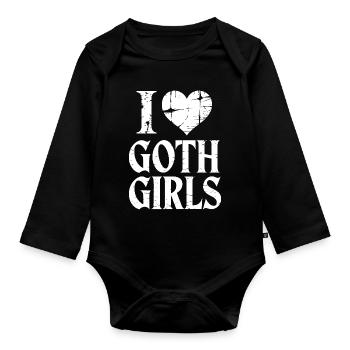 Ich liebe Goth Girls - Baby Bio-Langarm-Body - Schwarz - Vorne