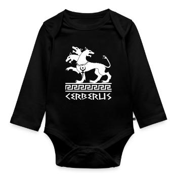 White Cerberus Dog - Organic Longsleeve Baby Bodysuit - black - Front