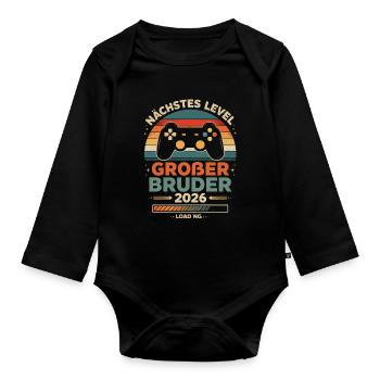 Big Brother 2026 Gamer Video Games Next Level - Organic Longsleeve Baby Bodysuit - black - Front