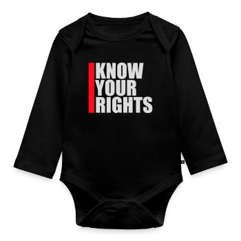 Know Your Rights Activism Justice Freedom - Organic Longsleeve Baby Bodysuit - black - Front